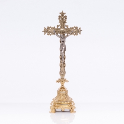 Krzyż ołtarzowy mosiężny 41,5 cm